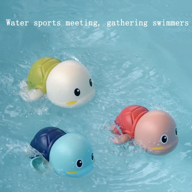 Baby bath toys for children water play small yellow duck swimming baby kids play with water duckling small turtle boys and girls