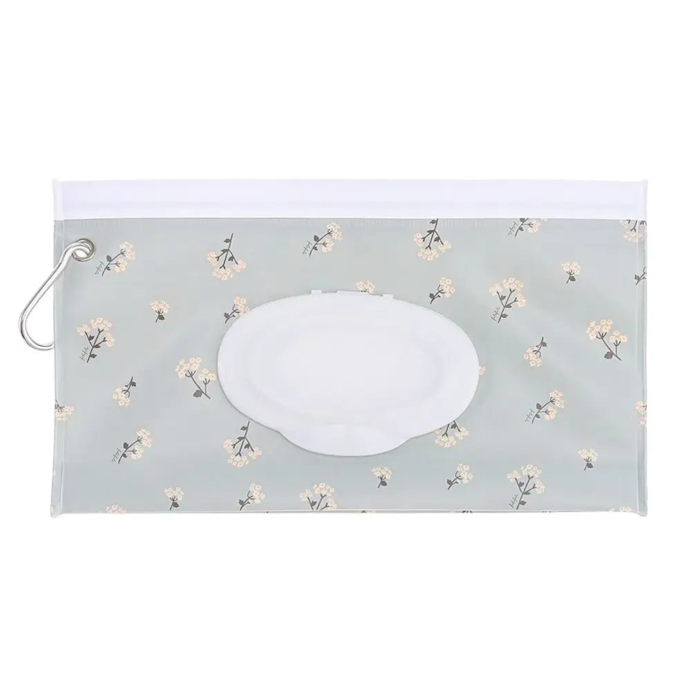 1 PC Outdoor Portable Baby Wet Wipe Pouch Portable Buckle Wipes Holder Case Flip Cover Snap-Strap Reusable Wet Wipe Bag