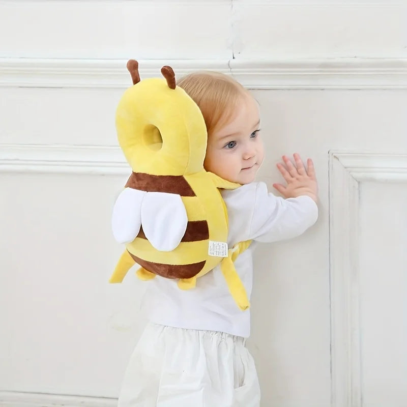 Buzz-Proof Tumbles! 🍯 Baby Bee Head Protector Backpack | Anti-Fall Safety Cushion
