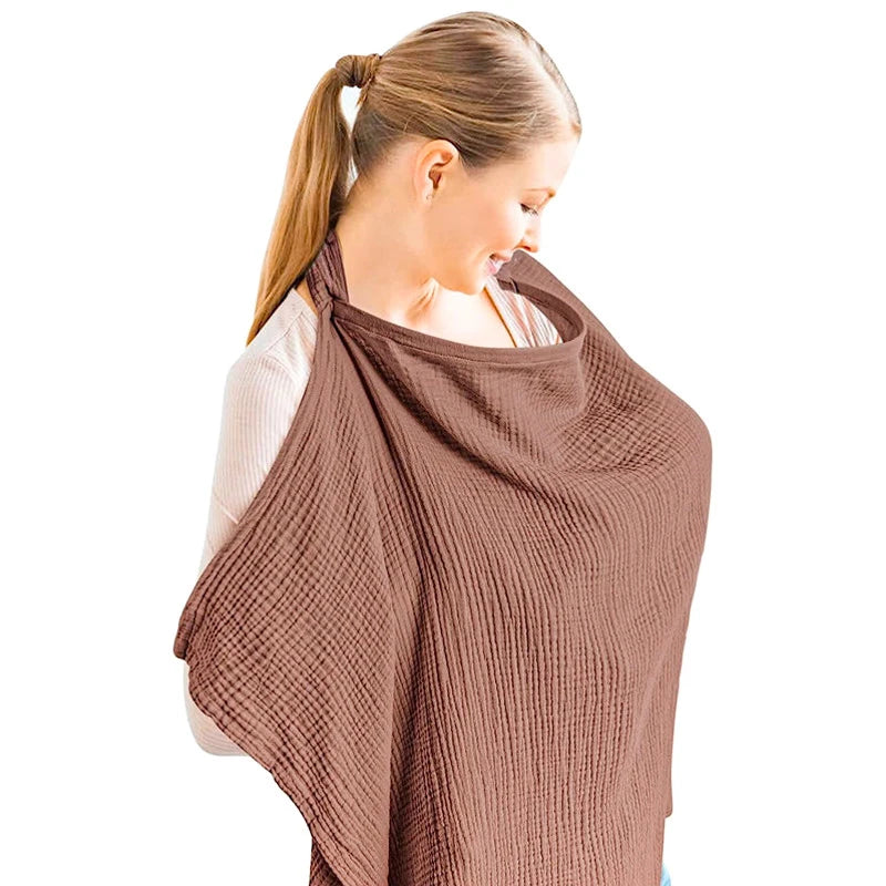 Breathable Breastfeeding Cover For Baby Breastfeeding Cotton Muslin Nursing Cover Apron Outdoor Privacy Mother Nursing Cloth