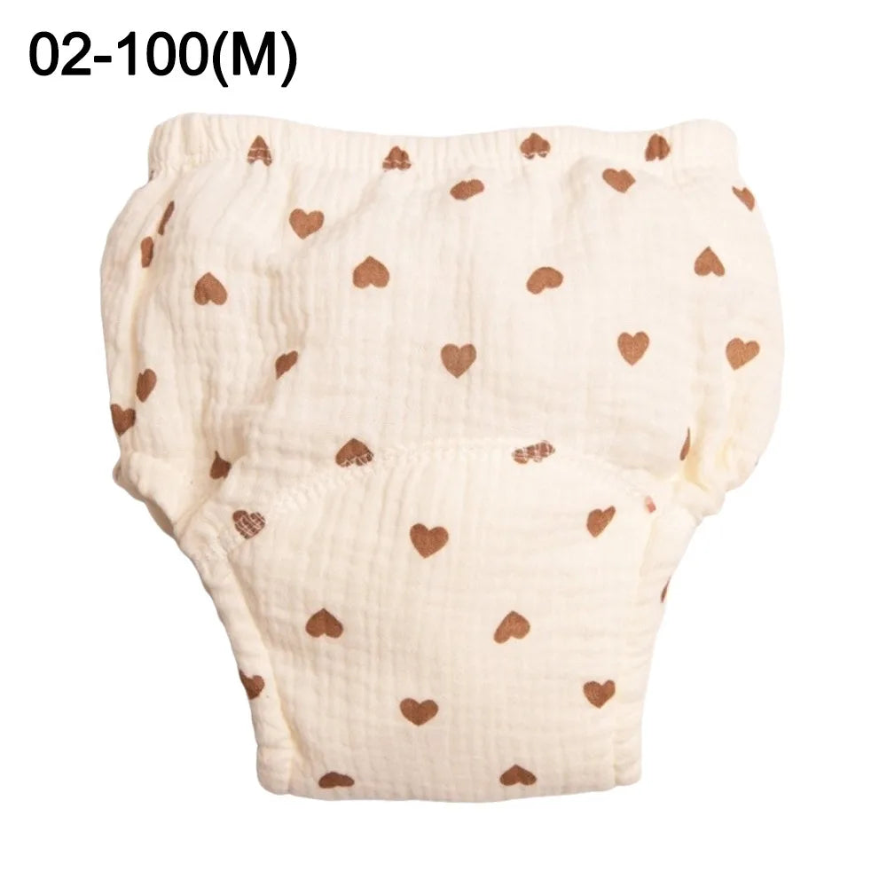 Comfortable Cotton Gauze Baby Training Pants Breathable Leakproof Diaper Pants Absorbent Washable Baby Diapering Toddler Use