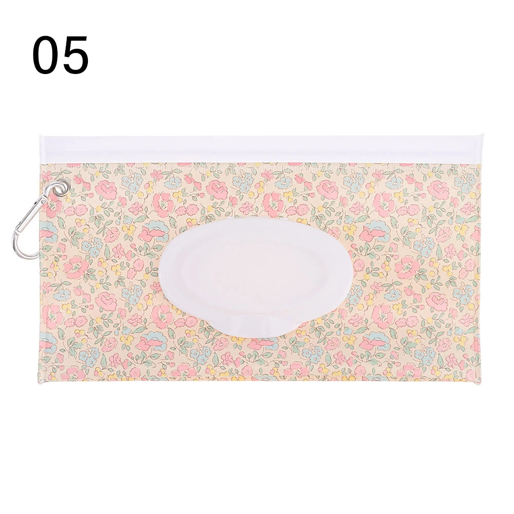 EVA Baby Wet Wipe Pouch Portable Buckle Wipes Holder Case Flip Cover Snap-Strap Reusable Refillable Wipe Bag Outdoor Tissue Box