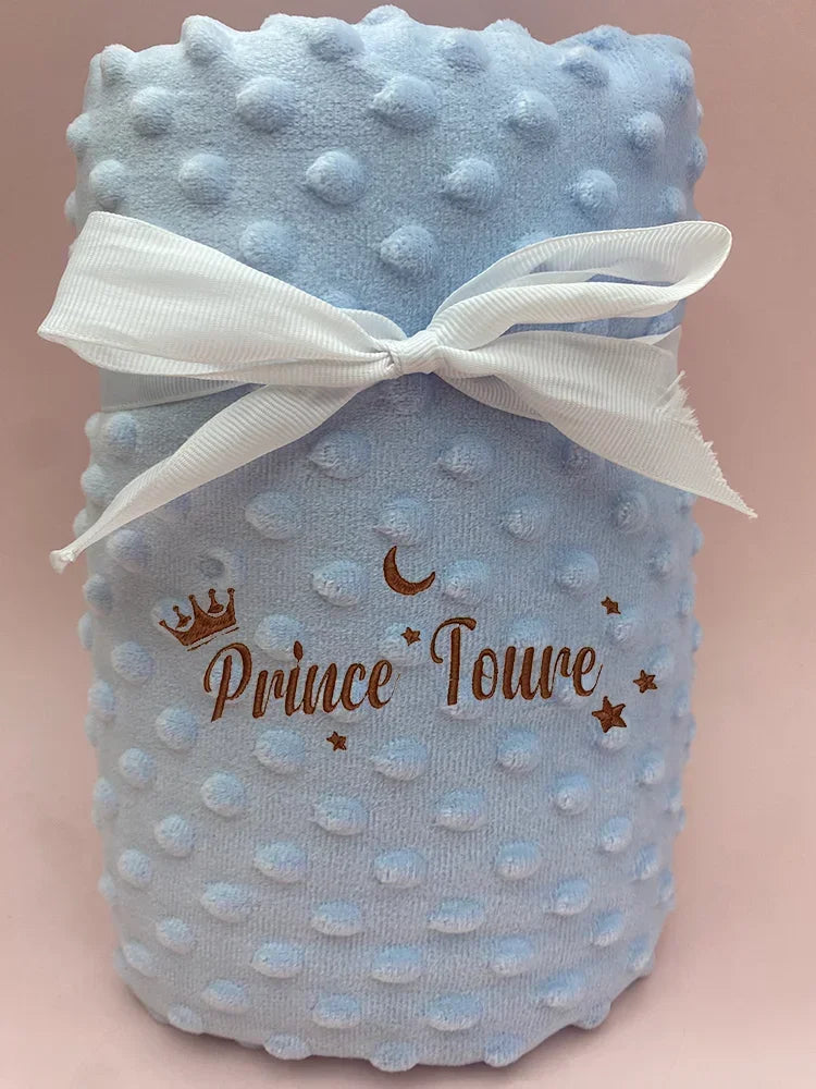 Customized Name Pattern Doudou Blanket Baby Swaddle Stroller Bed Crib Sleeping Cover Newborn Gift Shower Present for Babies