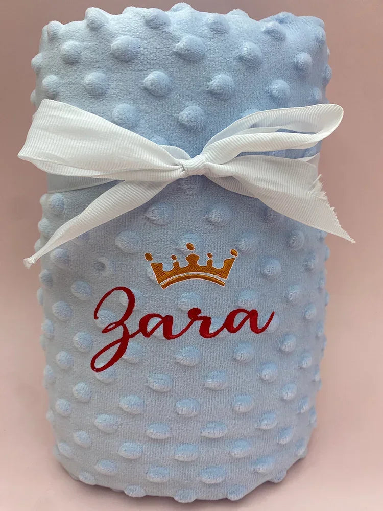 Customized Name Pattern Doudou Blanket Baby Swaddle Stroller Bed Crib Sleeping Cover Newborn Gift Shower Present for Babies