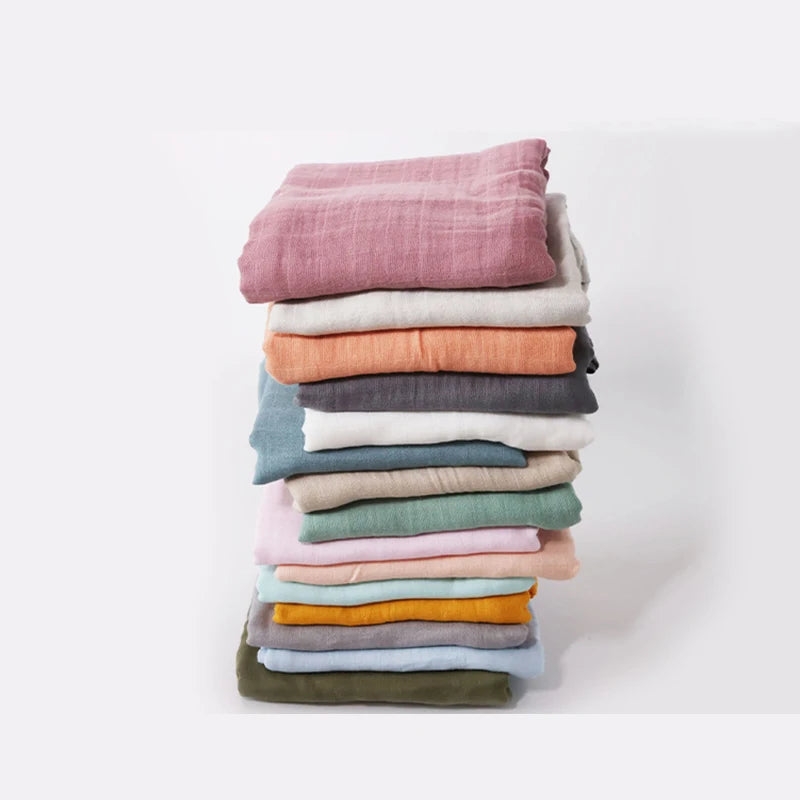 Bamboo Blanket 120*120Cm Muslin Cotton Baby Blanket 2 Layers Gauze Newborn Swaddle Wrap Kids Bath Towel Outing Stroller Cover