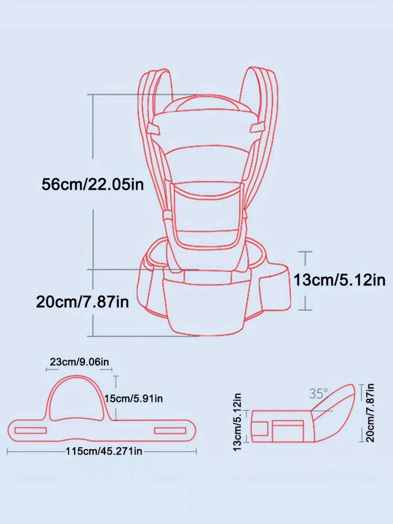 Adjustable Ergonomic Baby Carrier With Seat Portable & Multifunctional