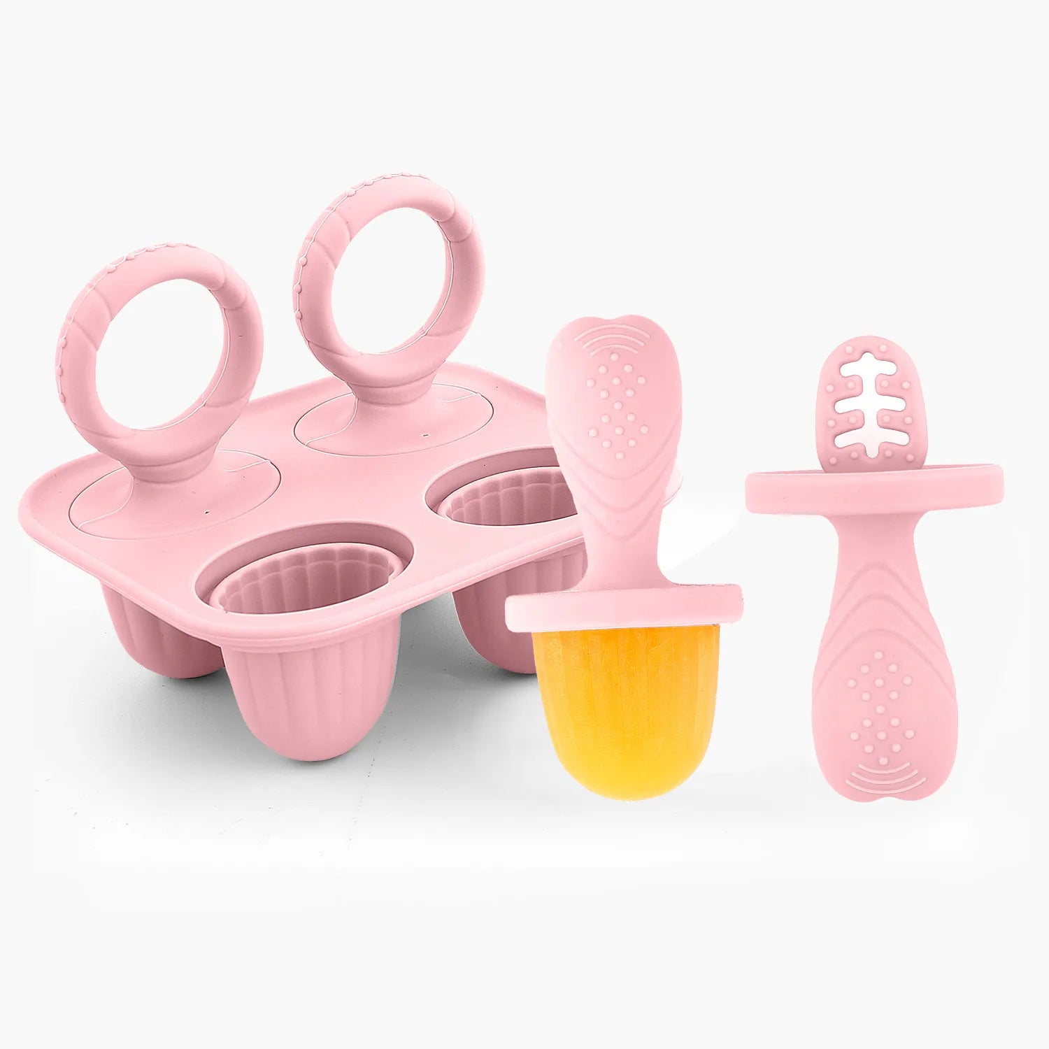 5PCS Baby Fruit and Vegetable Teether Silicone Hand Ring Food Supplement Squeezing Rabbit Shape Bite Feeding Tableware BPA Free