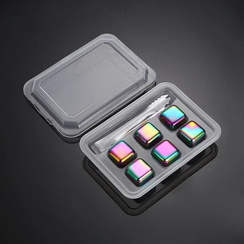 Reusable Whiskey Stones Stainless Steel Ice Cubes Quick-Freeze Wine Cooler Food Grade Metal Pellets Beer Cooler Bar Accessories