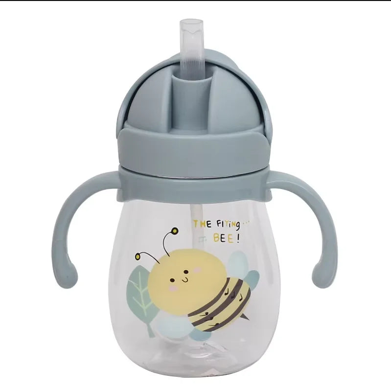 Cute Anti-Choking Duck Sippy Cup 350/250ml Gravity Ball Water Bottle for Kindergarten Children Baby Drinking Straw Cup