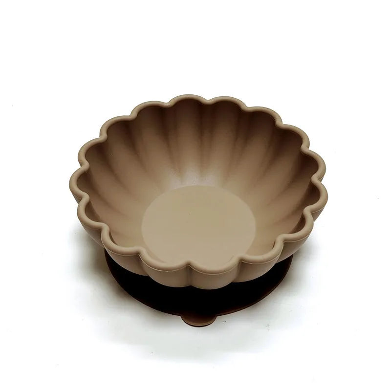 Silicone dinner plate children eating tableware convenient adsorption fruit plate silicone supplement bowl