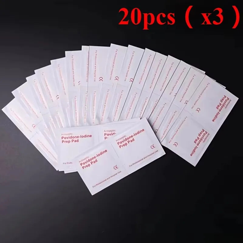 Iodine disinfectant wet wipes, first aid supplies or for cleaning and disinfecting wounds and abrasions when traveling