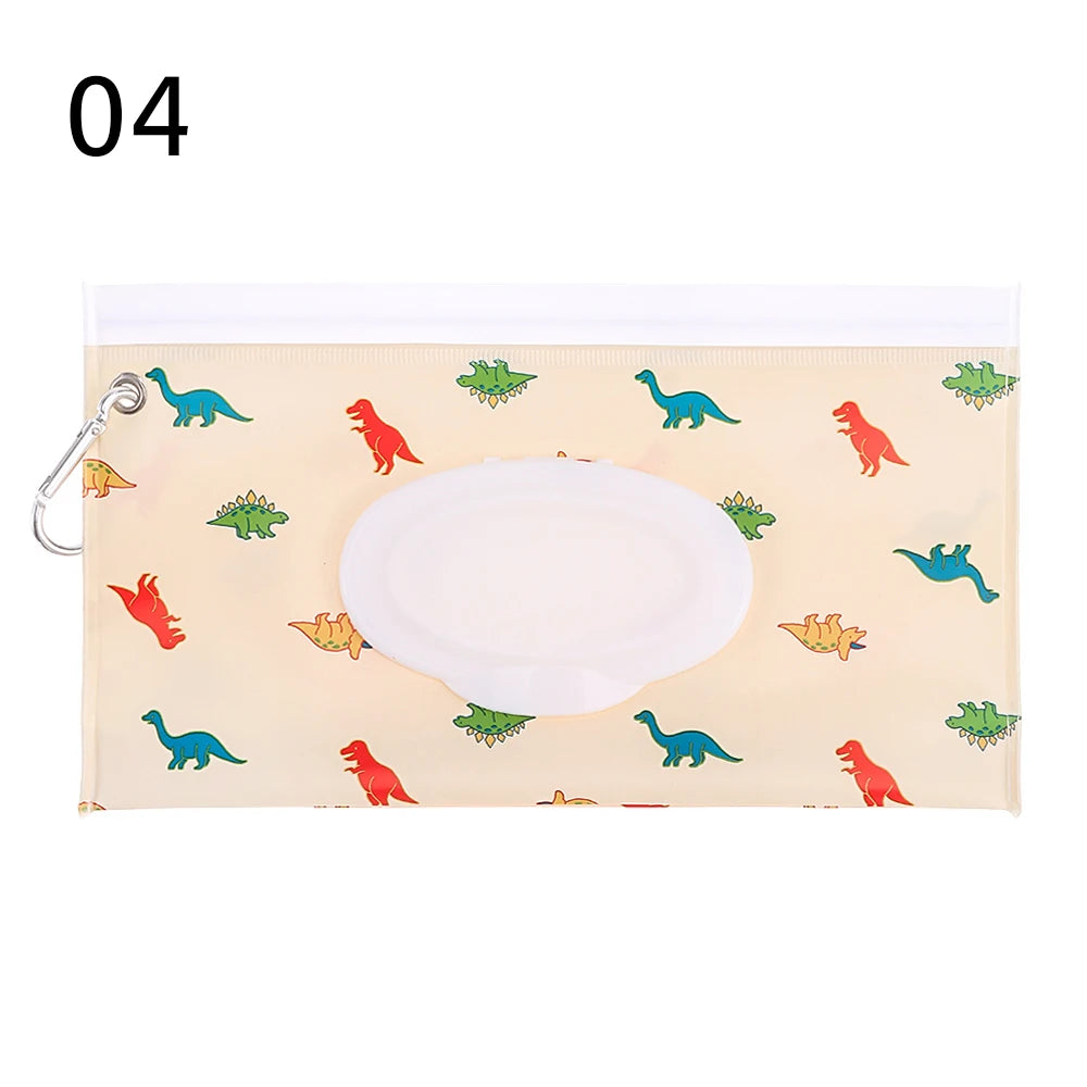 EVA Baby Wet Wipe Pouch Portable Buckle Wipes Holder Case Flip Cover Snap-Strap Reusable Refillable Wipe Bag Outdoor Tissue Box