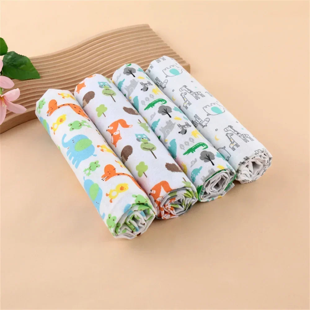 4pc/set Cotton Baby Swaddle Blankets Flannel Receiving Blanket for Newborn Muslin Swaddling Cloth Bedding Babies Accessories