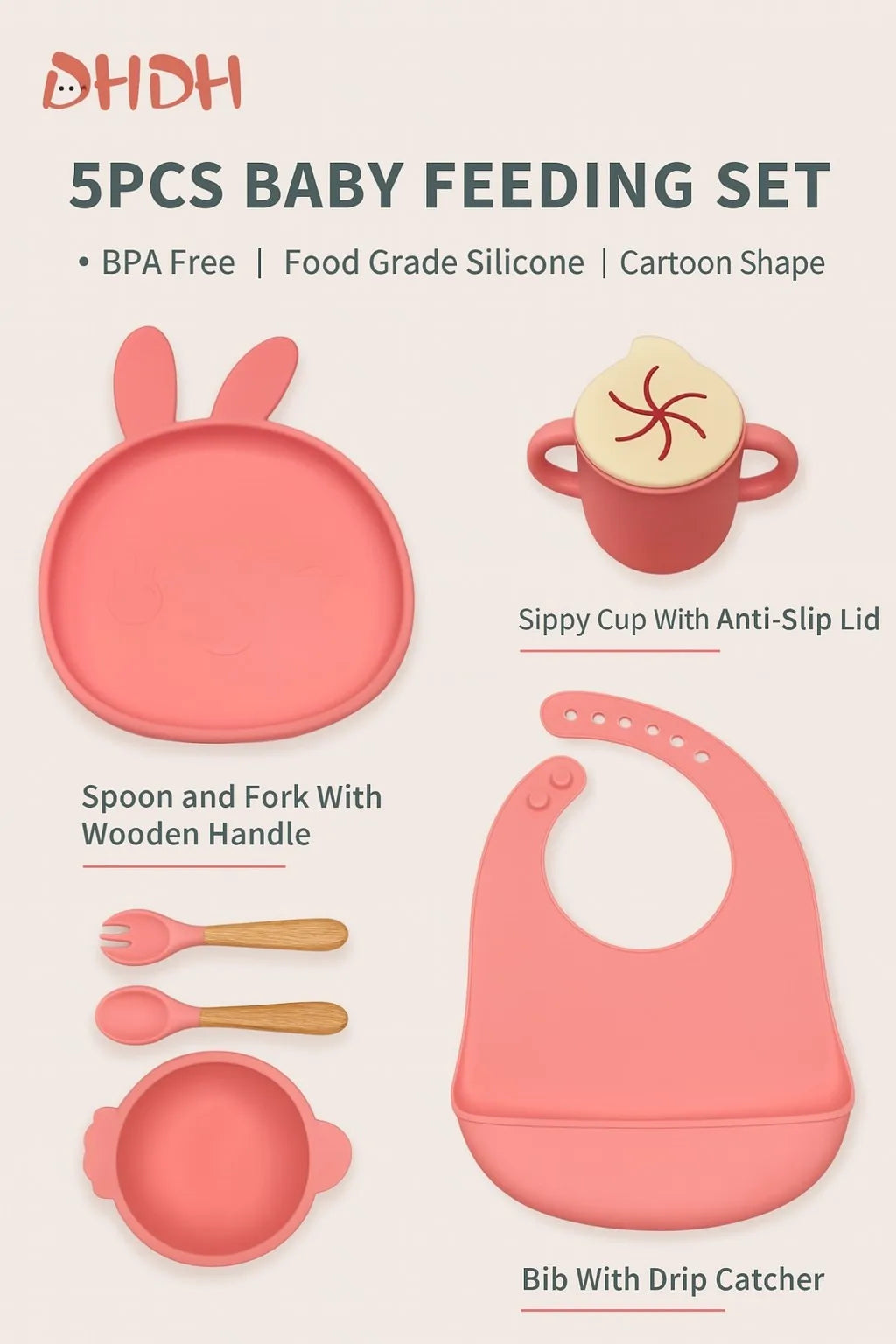 🥣 SnuggleLittle™ Premium Silicone Feeding Set