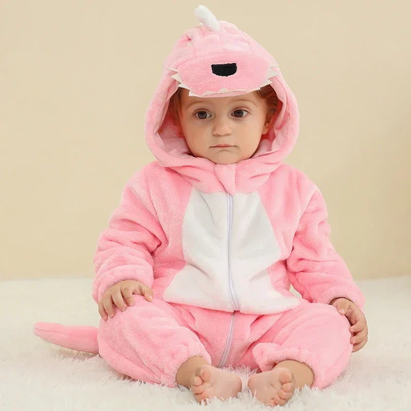 Kids Onesies Baby Rompers Winter Costume Flannel for Girl Boy Toddler Infant Clothes Animals Monkey Tiger Lion Unicorn Ropa Bebe