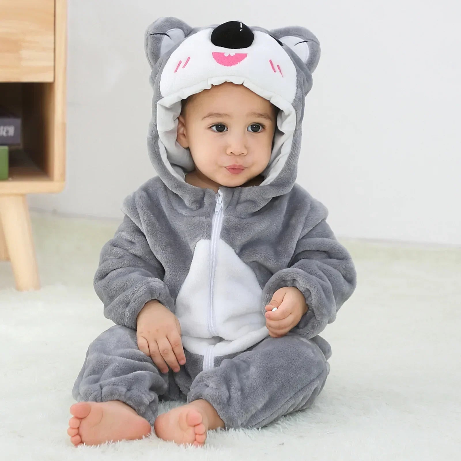 Kids Onesies Baby Rompers Winter Costume Flannel for Girl Boy Toddler Infant Clothes Animals Monkey Tiger Lion Unicorn Ropa Bebe
