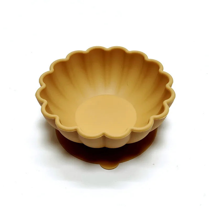Silicone dinner plate children eating tableware convenient adsorption fruit plate silicone supplement bowl