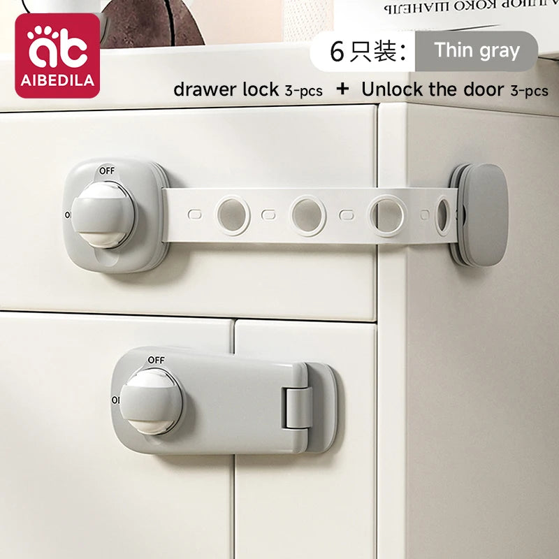 AIBEDILA Baby Safety Cabinet Drawer Locks  Adhesive Childproof Latches Straps for Drawer Door Baby Proofing Home Safety Locks