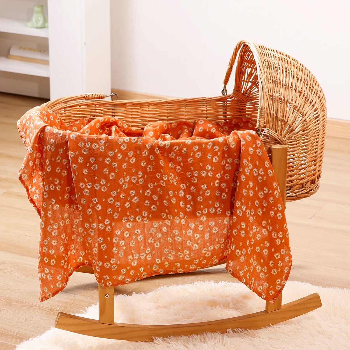 HappyFlute One Piece 120*110CM  Muslin Cotton Fiber Muslin Baby Swaddles Soft Newborn Wrap Multifunction Infant Blankets