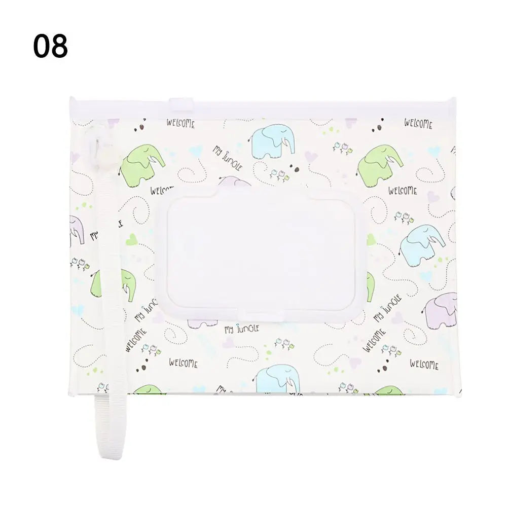 Wet Wipes Bag Wipes with Easy-Carry Snap-Strap Portable Flip Cover Cosmetic Pouch Tissue Box Baby Accessories