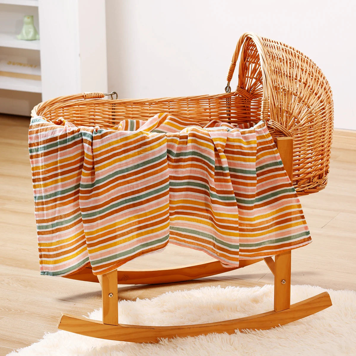 HappyFlute One Piece 120*110CM  Muslin Cotton Fiber Muslin Baby Swaddles Soft Newborn Wrap Multifunction Infant Blankets