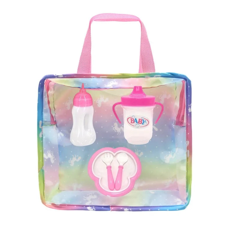Baby Doll Feeding Bottle Set – Milk & Juice Bottles + Pacifier