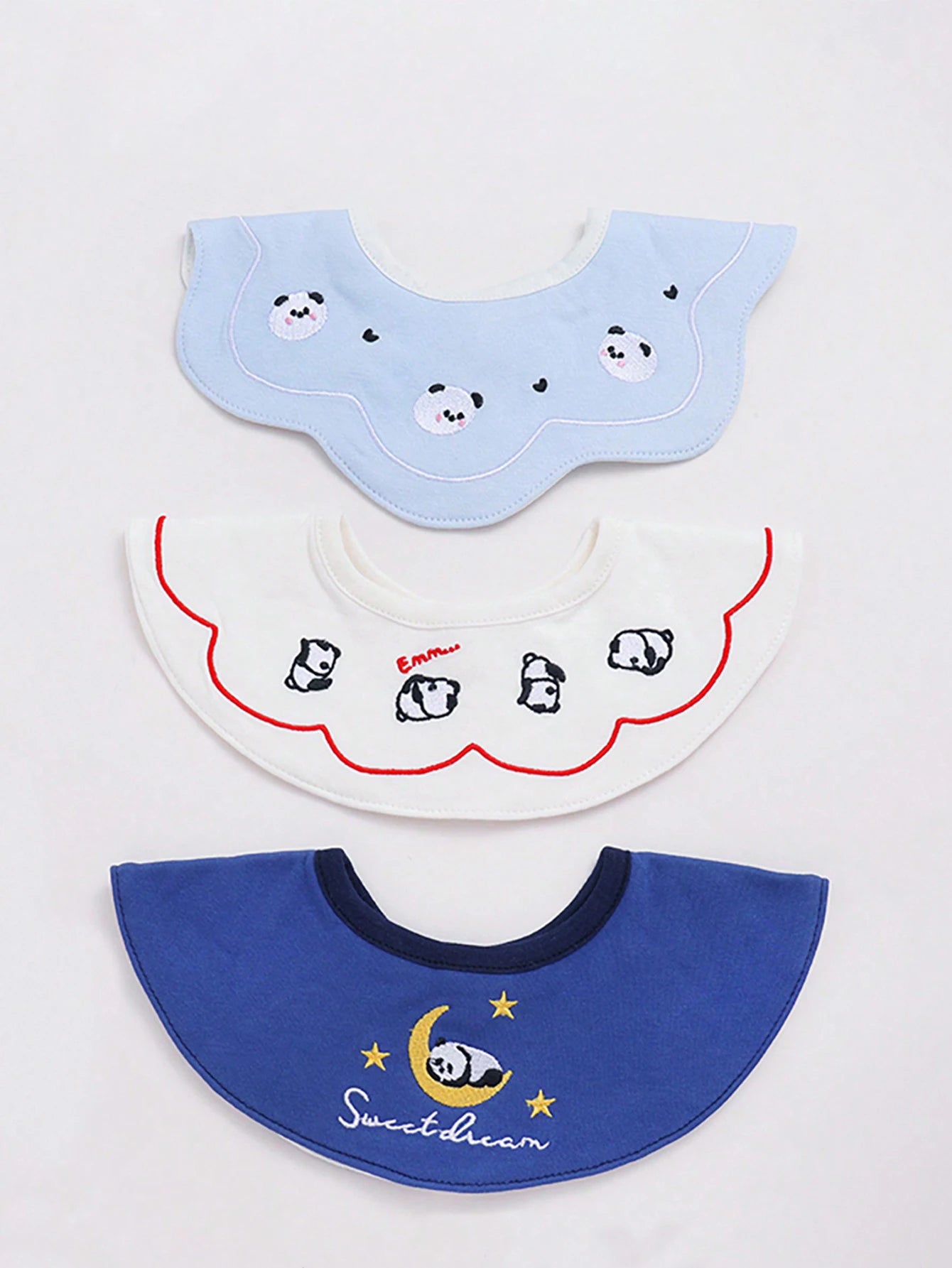 3Pcs Baby Crown Waterproof Drool Bibs, 360 ° Rotatable Design - Specially Designed for Drooling Babies to Prevent Wetting Clothes. Made of Pure Cotton. Exquisite Embroidery Craftsmanship. Perfect Gift for Babies for Parties,