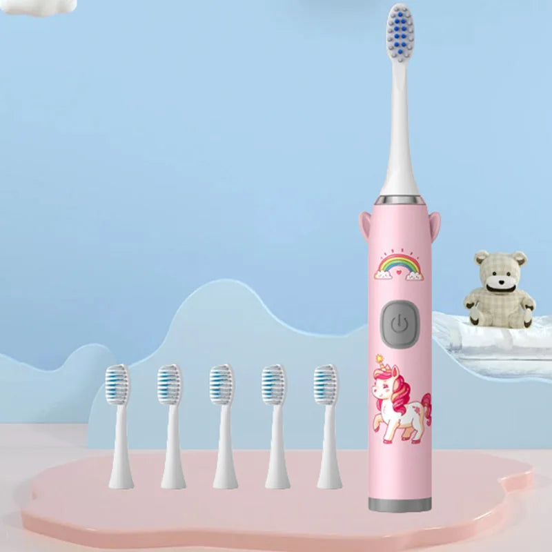 E6 CHILDREN'S Toothbrush Wings Cartoon Sonic Toothbrush Soft Bristle Electric Toothbrush (Batteries Not Included)